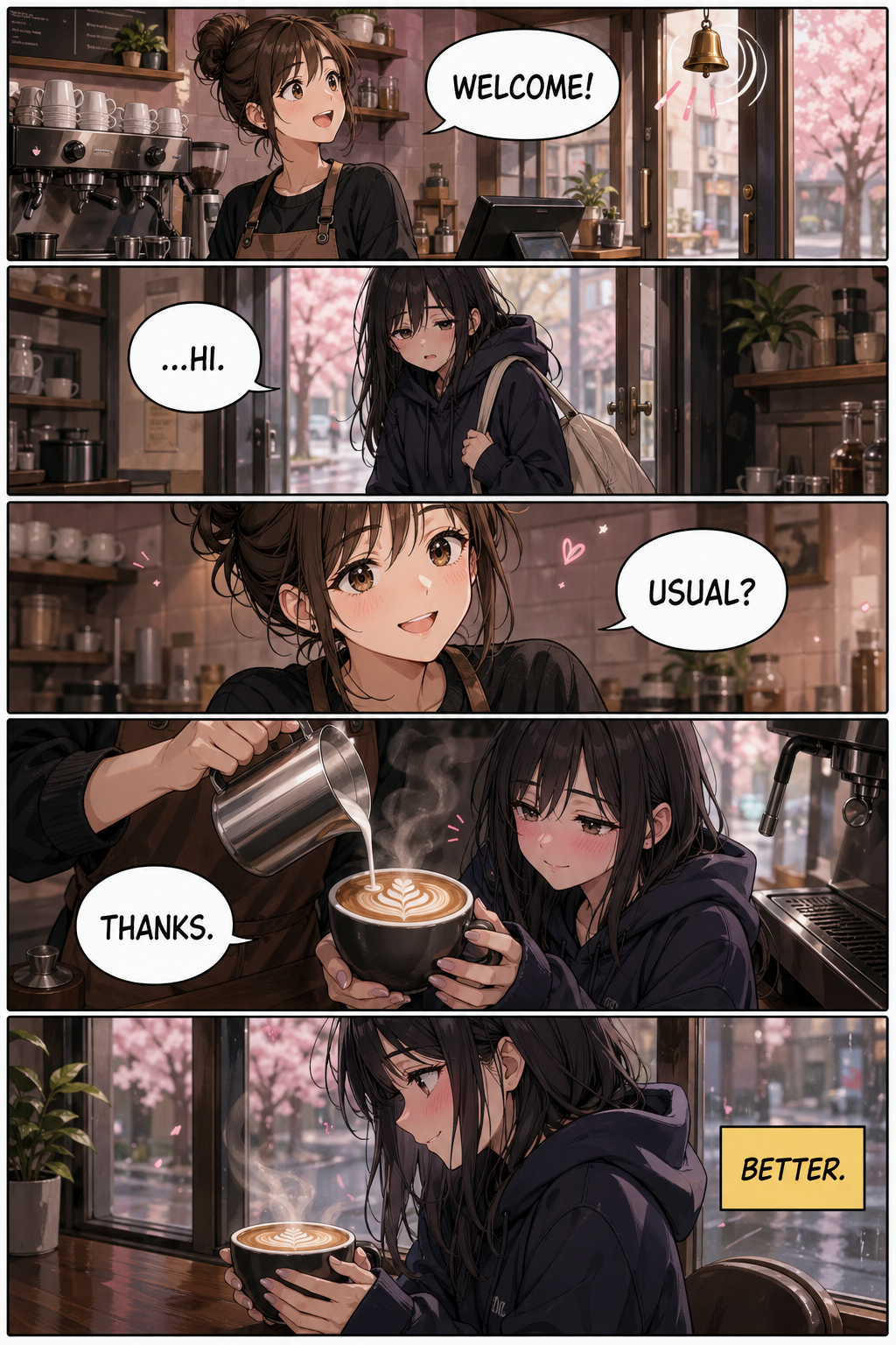 Cafe Mornings — community sample published on Manhwa Creator