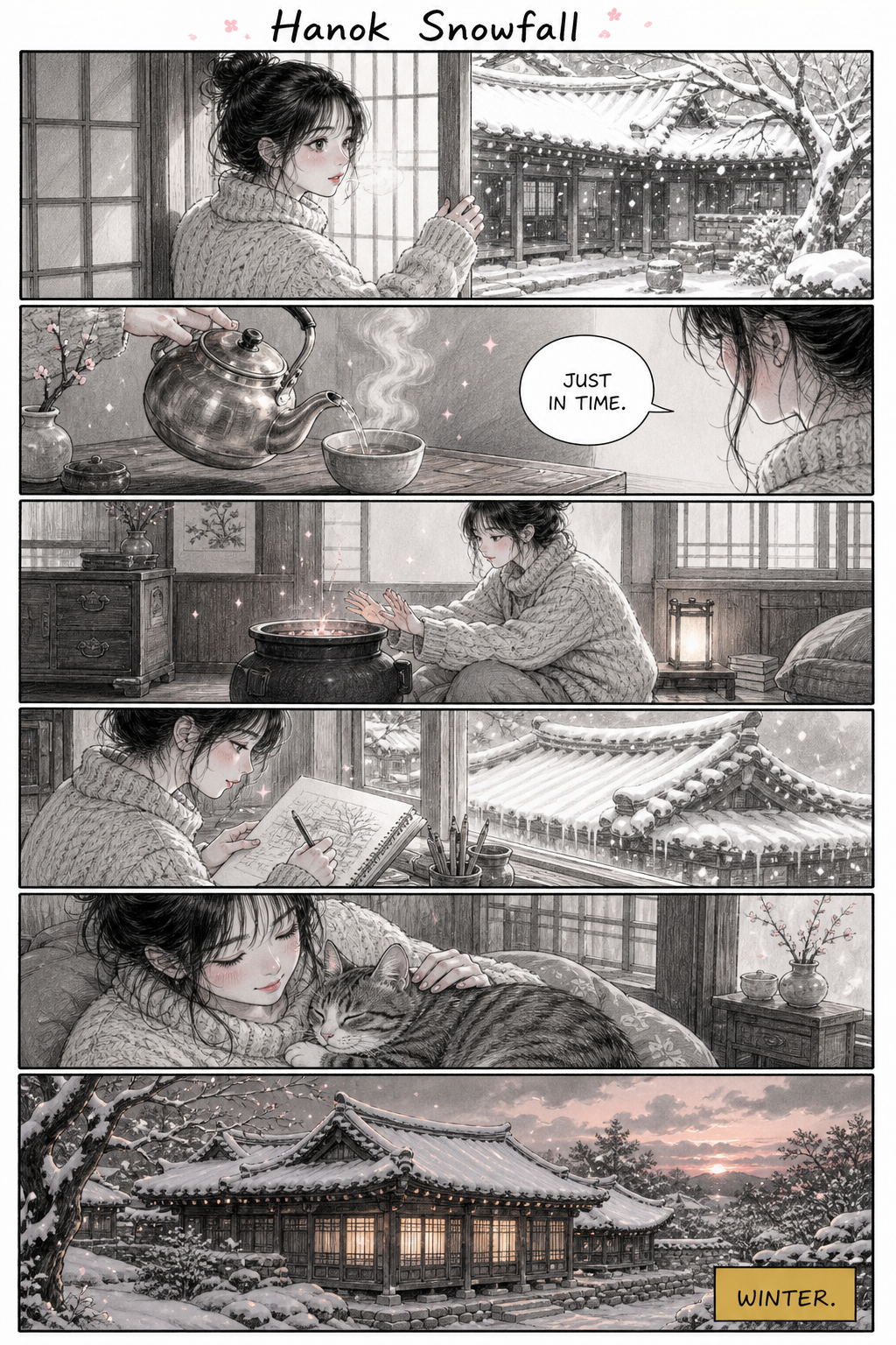 Hanok Snowfall — community sample published on Manhwa Creator