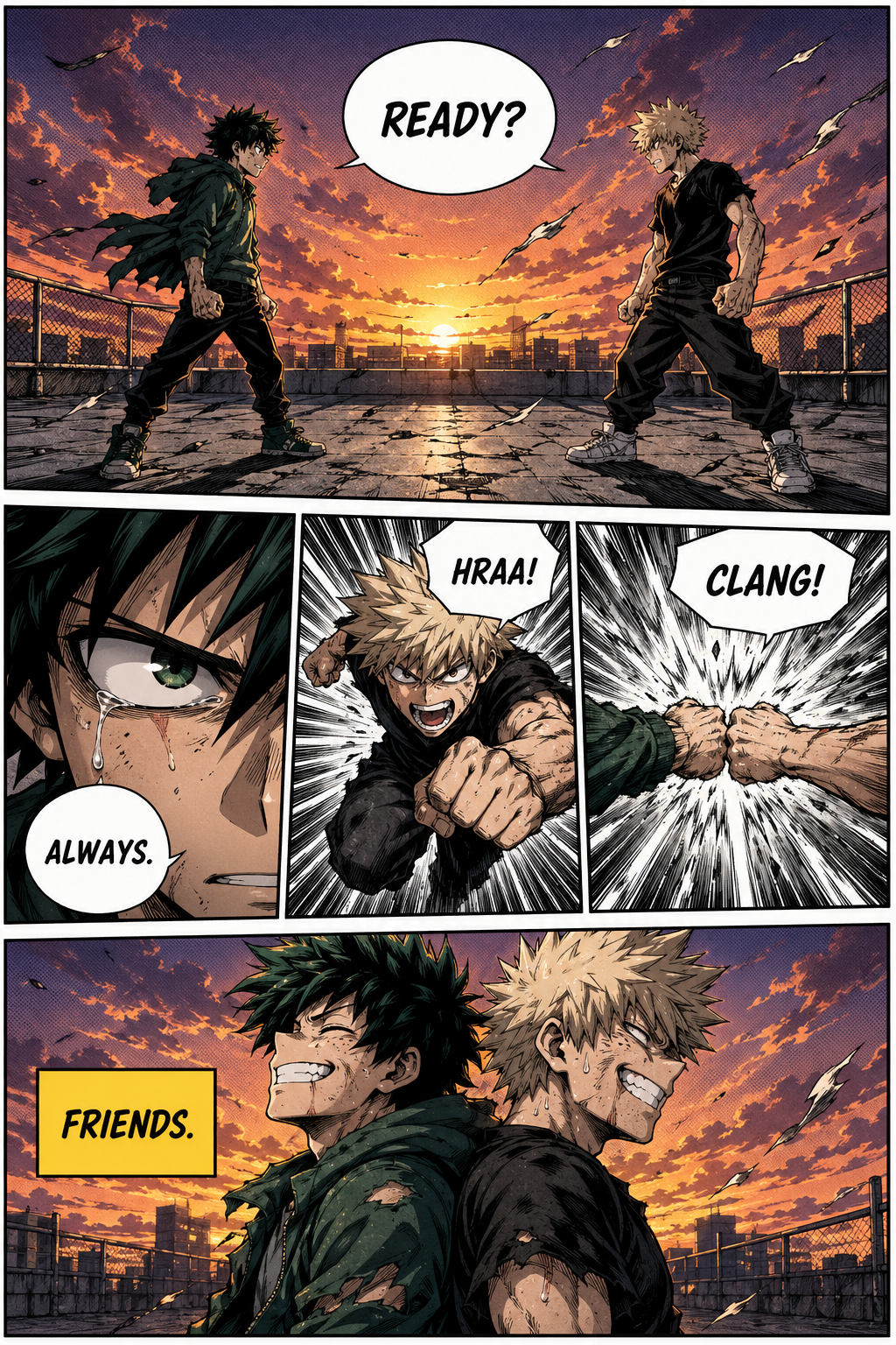 Rooftop Duel — community sample published on Manhwa Creator